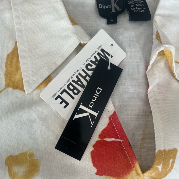 NWT Dina K Floral Sleeveless Blouse - Size L - Picture 4 of 7